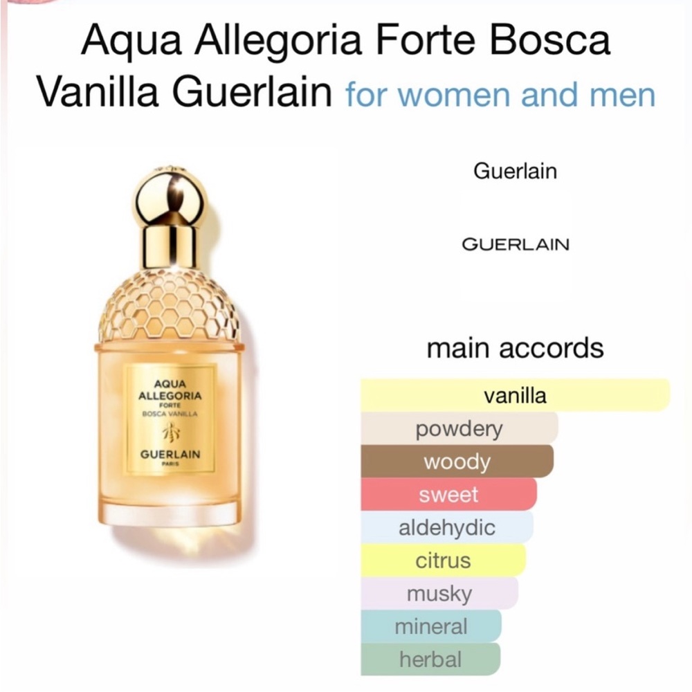 NWT Guerlain Aqua Allegoria Bosca vanilla 75ml